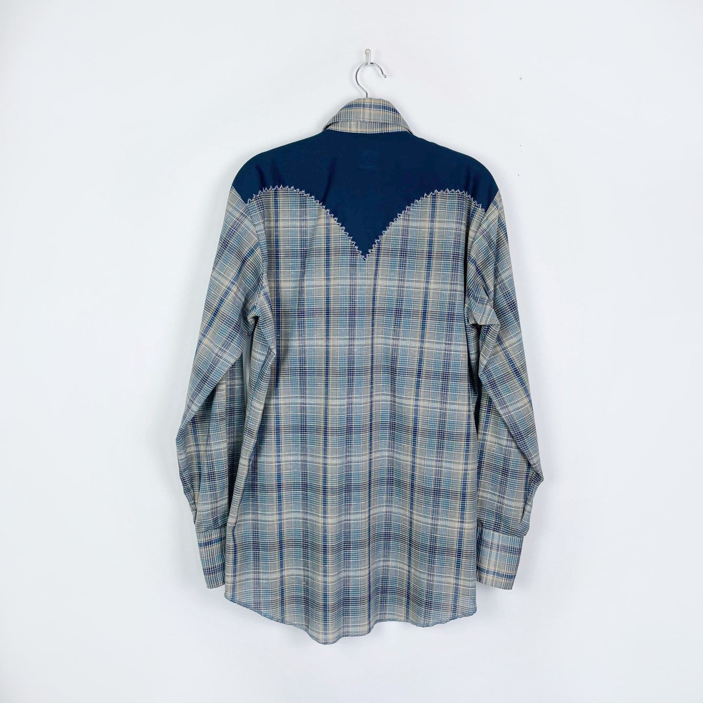 vintage karman country scroll snap button down - size medium