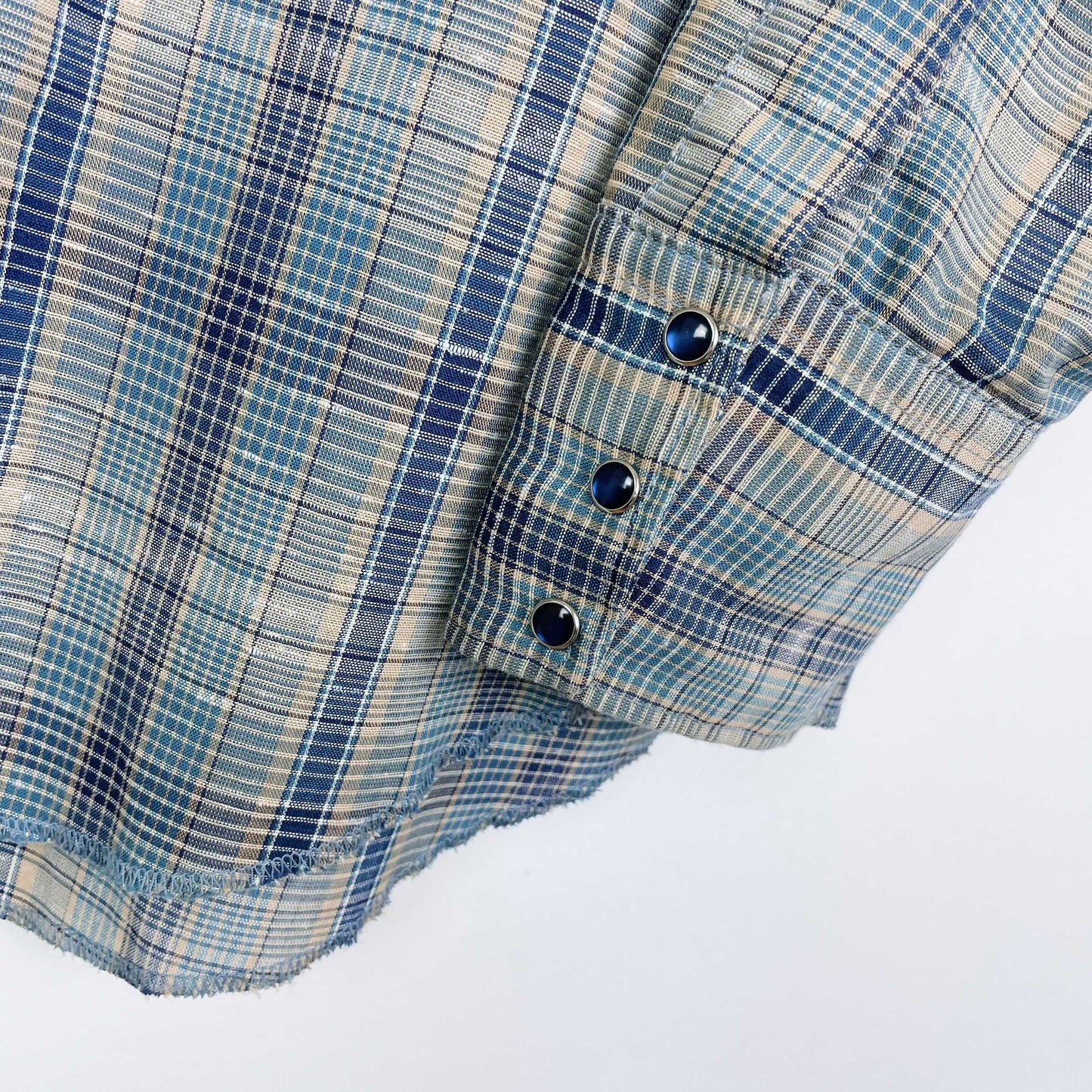 vintage karman country scroll snap button down - size medium