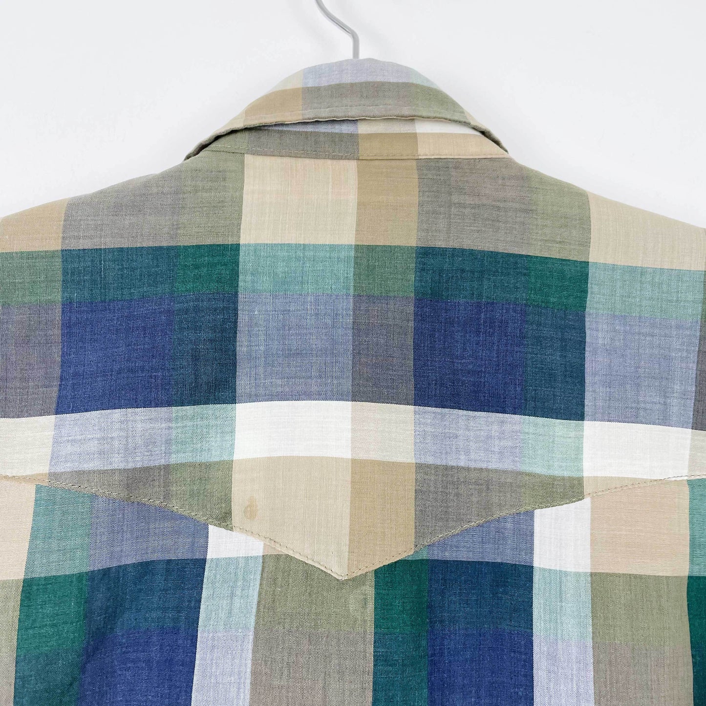 vintage western craft plaid snap button shirt