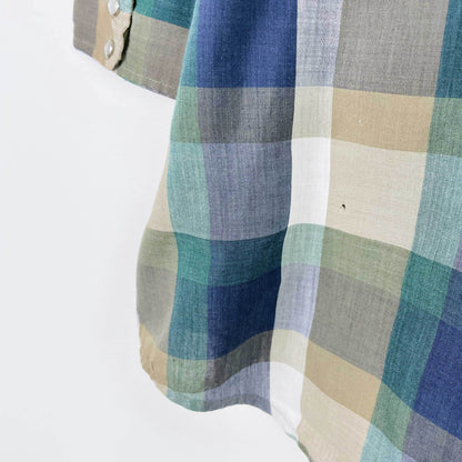 vintage western craft plaid snap button shirt
