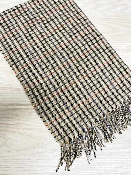 plaid neutrals xl fringe blanket scarf - good market thrift store