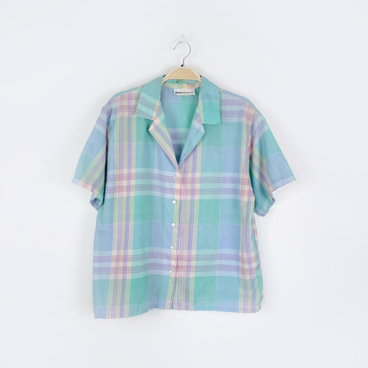 vintage impromptu pastel plaid shirt