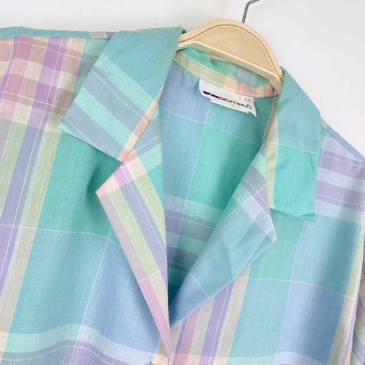 vintage impromptu pastel plaid shirt