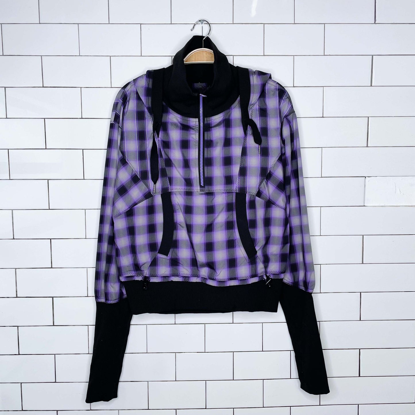lululemon run reflection plaid pullover jacket - size 8