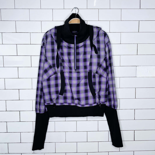 lululemon run reflection plaid pullover jacket - size 8