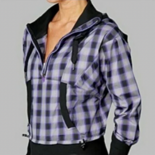 lululemon run reflection plaid pullover jacket - size 8