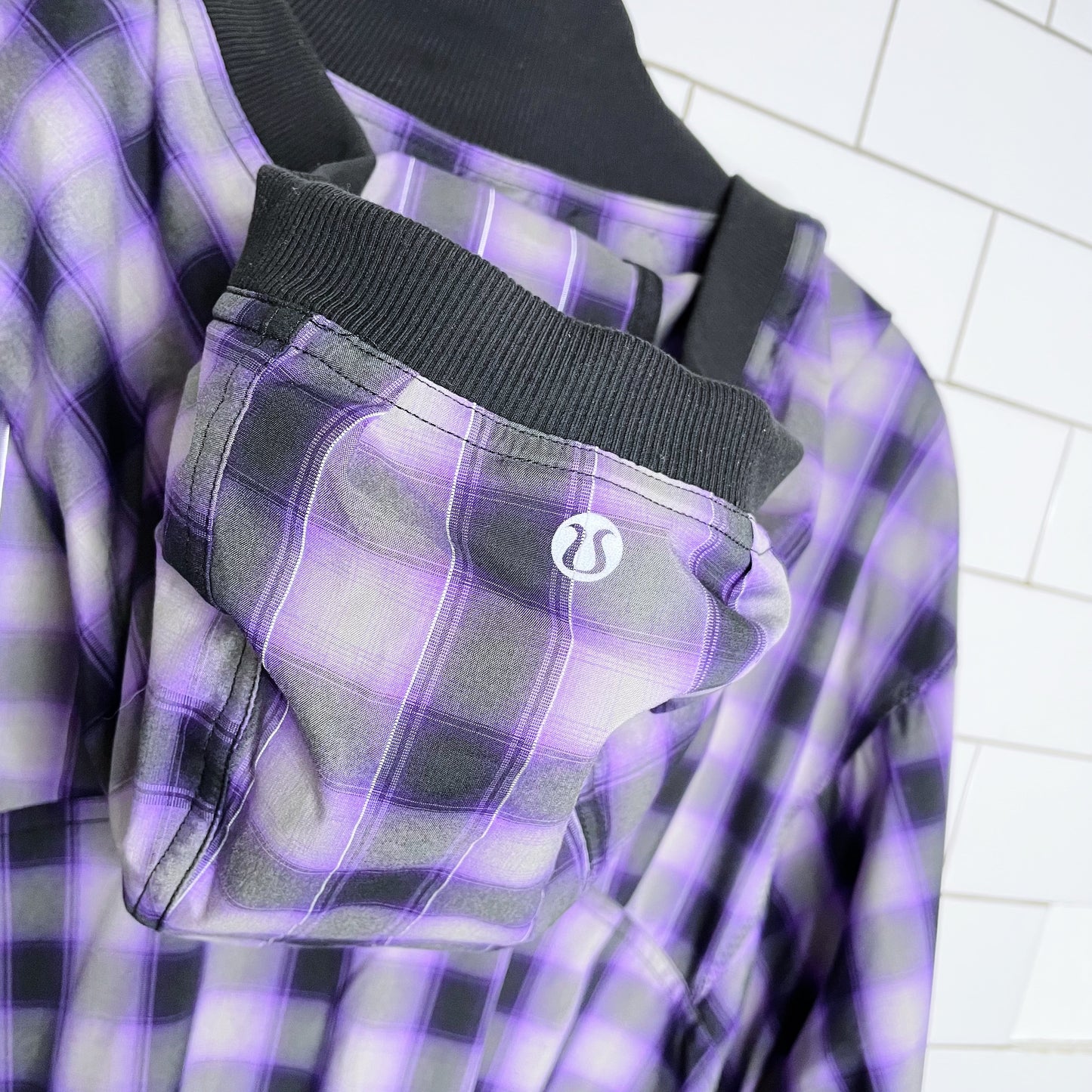 lululemon run reflection plaid pullover jacket - size 8