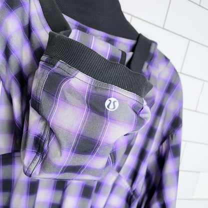 lululemon run reflection plaid pullover jacket - size 8