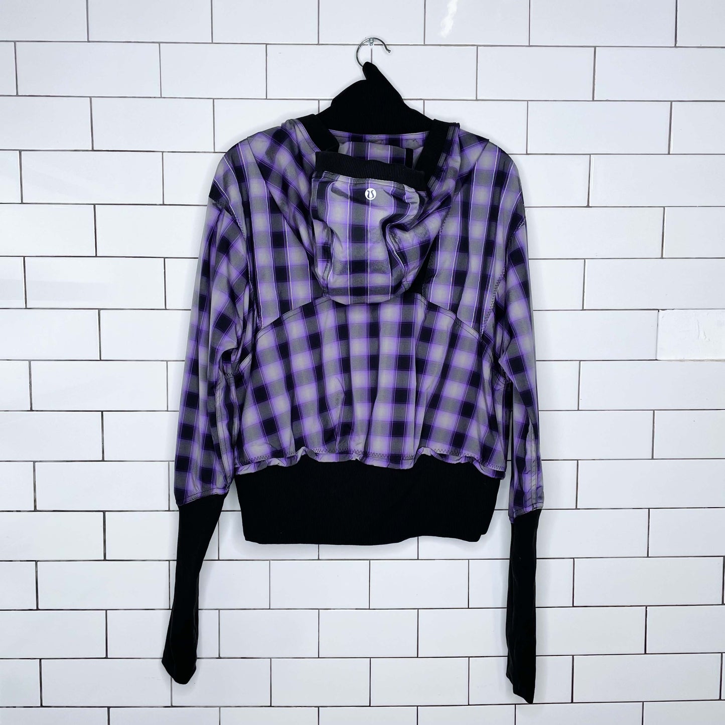 lululemon run reflection plaid pullover jacket - size 8