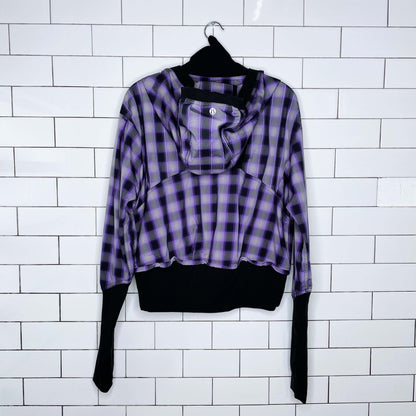 lululemon run reflection plaid pullover jacket - size 8