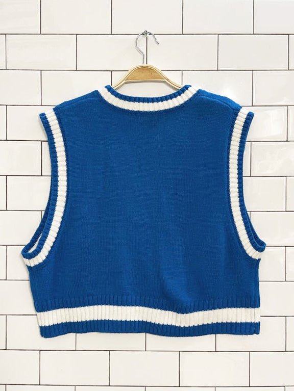 playboy tennis prep cropped knit vest - good market thrift store