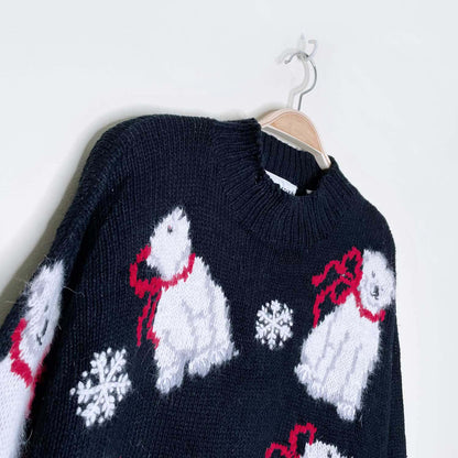 vintage 90's marissa christina polar bear cubs knit sweater - size large