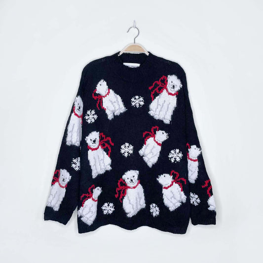 vintage 90's marissa christina polar bear cubs knit sweater - size large