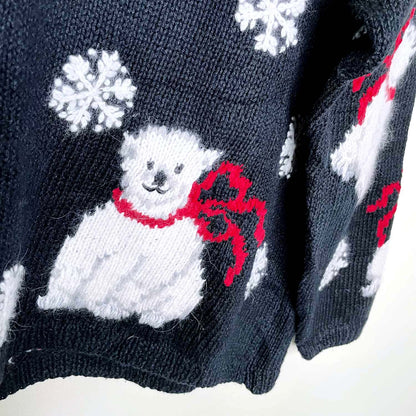vintage 90's marissa christina polar bear cubs knit sweater - size large