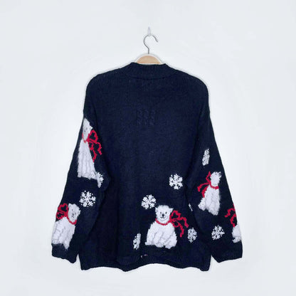 vintage 90's marissa christina polar bear cubs knit sweater - size large