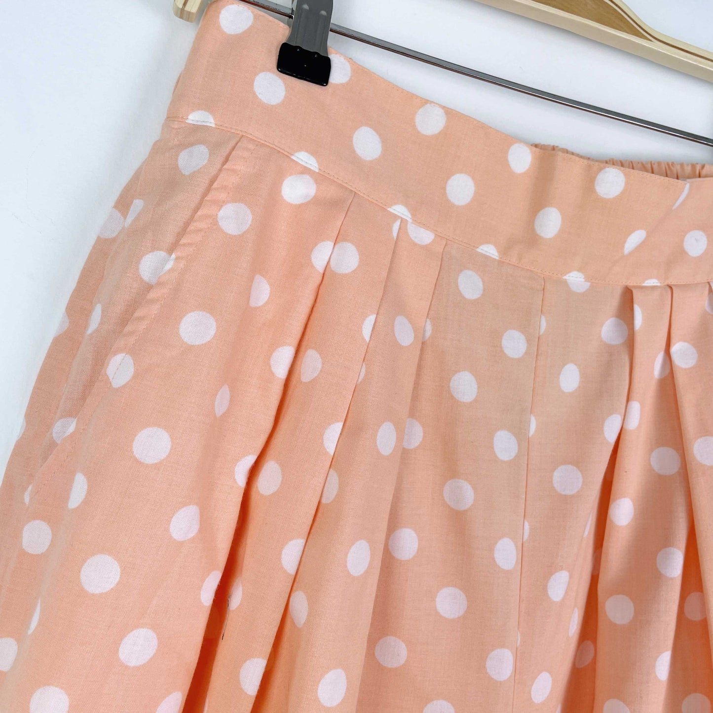 vintage two roads peach polka dot shirt + shorts set
