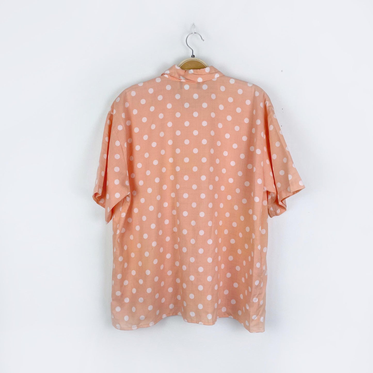 vintage two roads peach polka dot shirt + shorts set