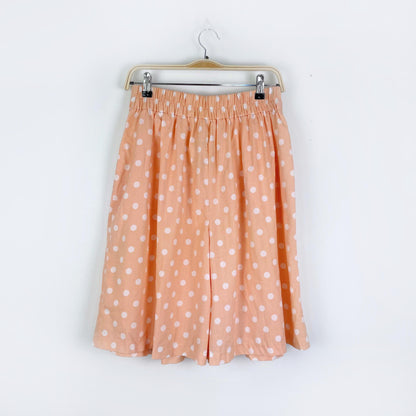 vintage two roads peach polka dot shirt + shorts set