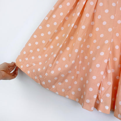vintage two roads peach polka dot shirt + shorts set