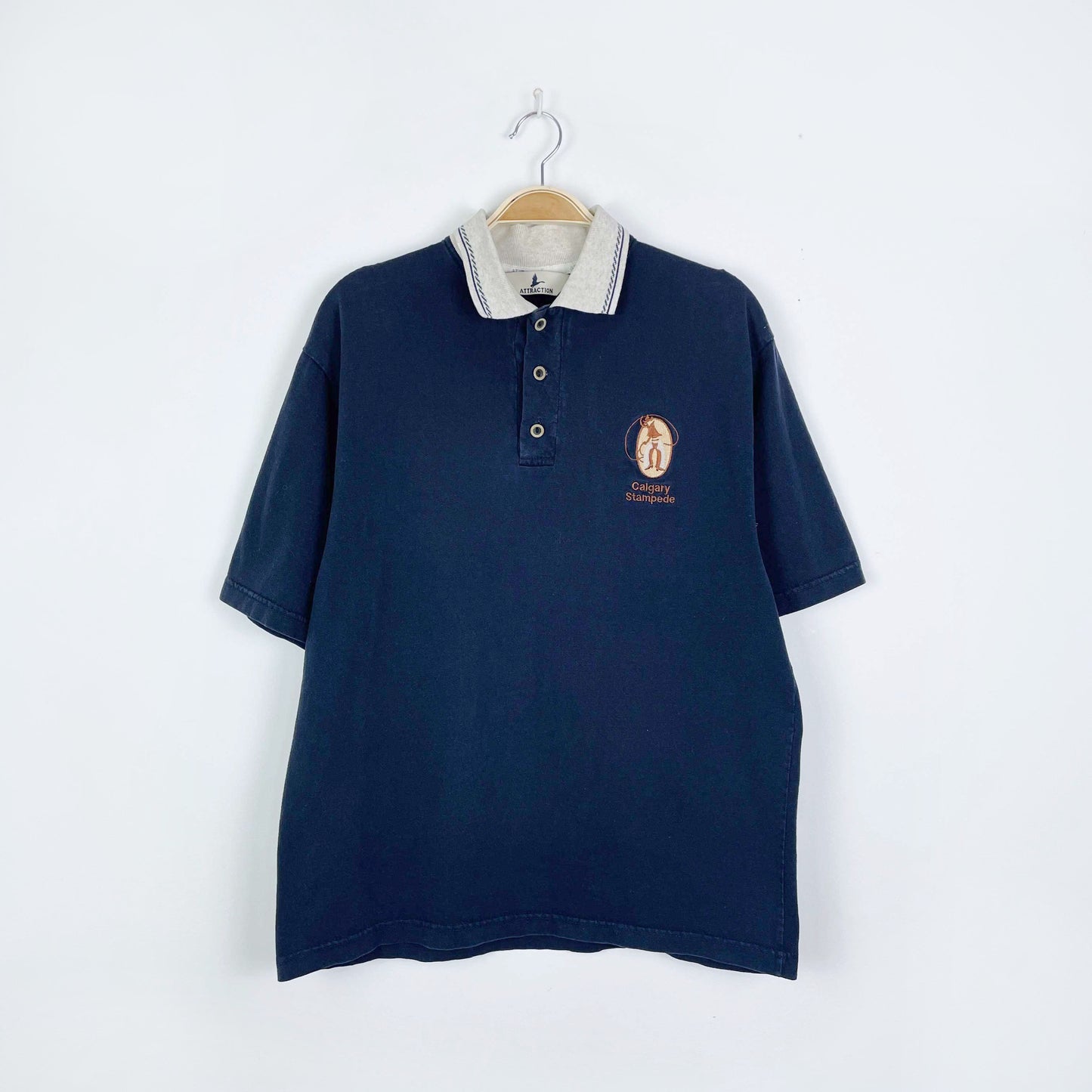 vintage calgary stampede rodeo polo - size medium