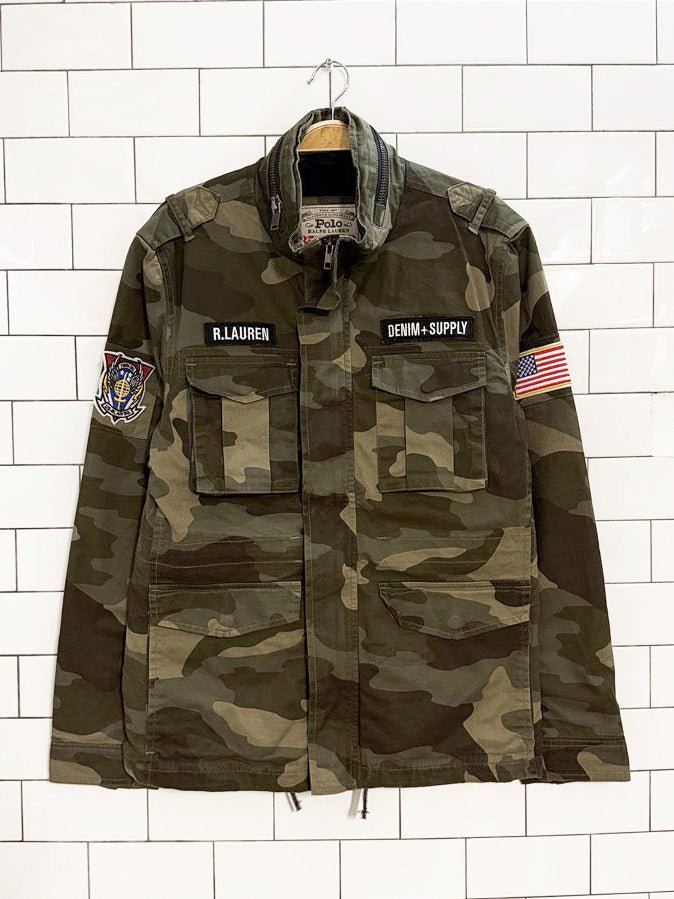 polo ralph lauren camo combat field jacket | denim & supply - good market thrift store