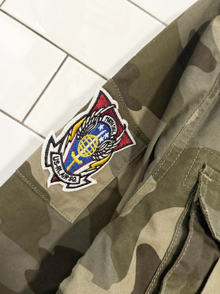 polo ralph lauren camo combat field jacket | denim & supply - good market thrift store