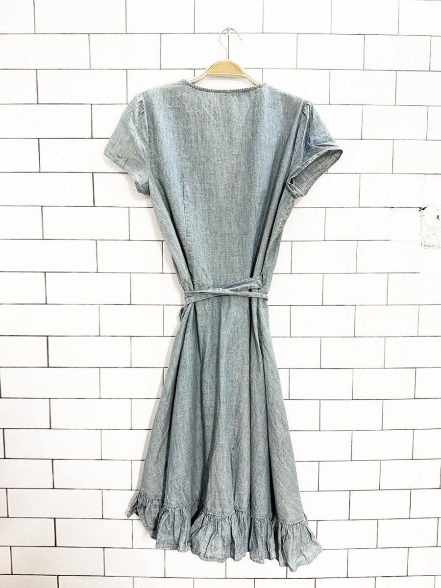 polo ralph lauren denim flounced skirt wrap dress - good market thrift store