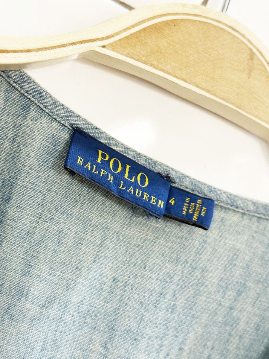 polo ralph lauren denim flounced skirt wrap dress - good market thrift store