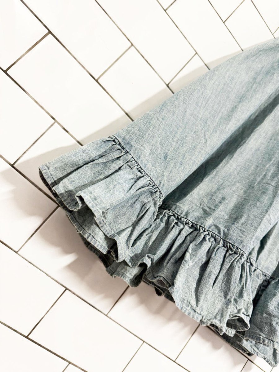 polo ralph lauren denim flounced skirt wrap dress - good market thrift store