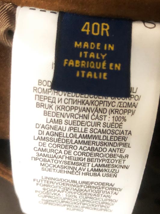 polo ralph lauren lamb suede tailored sport coat | made in Italy - good market thrift store