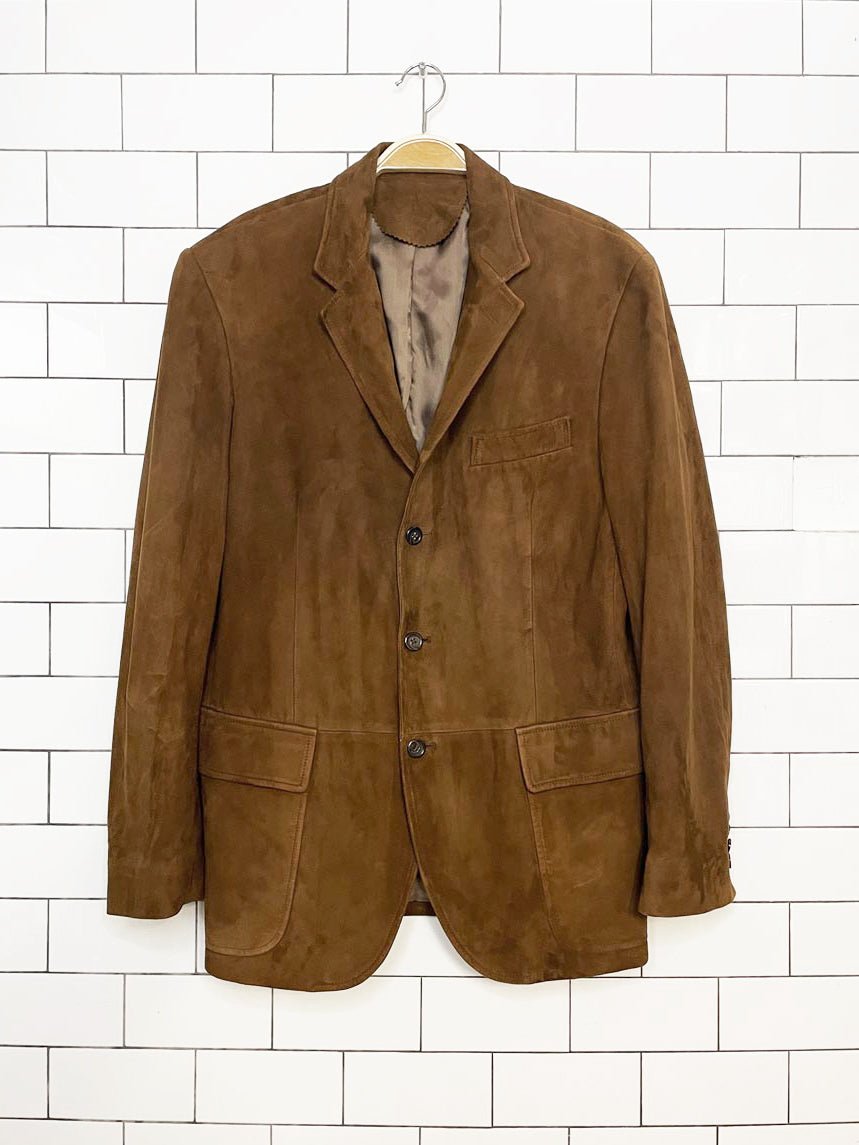 polo ralph lauren lamb suede tailored sport coat | made in Italy - good market thrift store