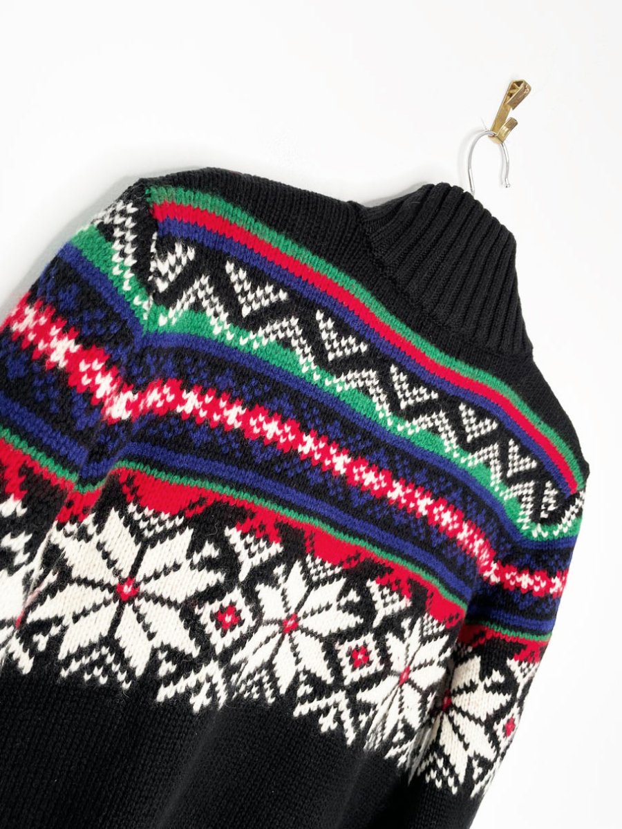 polo ralph lauren lambswool nordic fair isle 1/4 zip knit sweater - good market thrift store