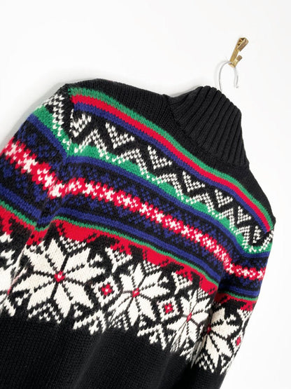 polo ralph lauren lambswool nordic fair isle 1/4 zip knit sweater - good market thrift store