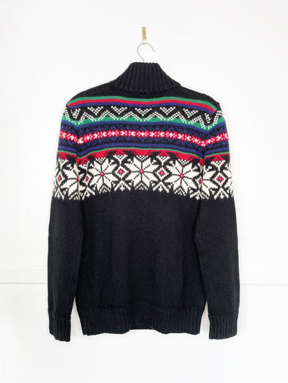 polo ralph lauren lambswool nordic fair isle 1/4 zip knit sweater - good market thrift store