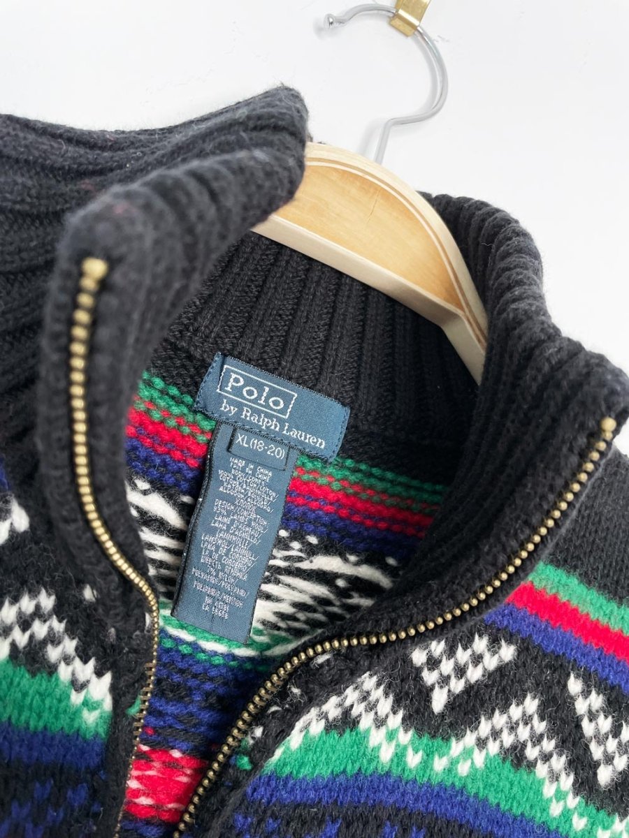 polo ralph lauren lambswool nordic fair isle 1/4 zip knit sweater - good market thrift store