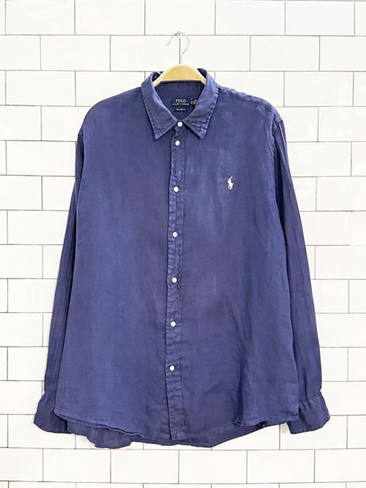 polo ralph lauren linen relaxed fit shirt - good market thrift store