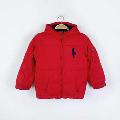 polo ralph lauren big pony down puffer coat - size 6