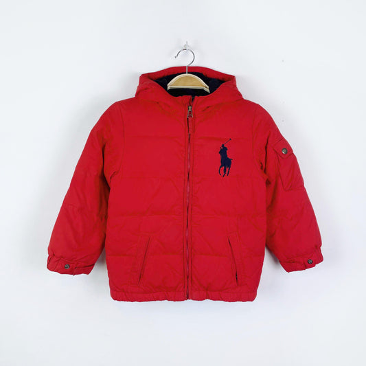 polo ralph lauren big pony down puffer coat - size 6