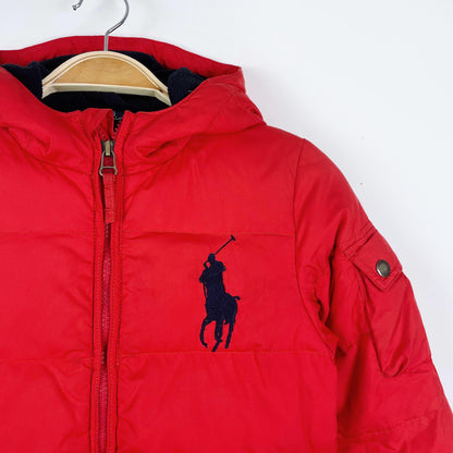 polo ralph lauren big pony down puffer coat - size 6