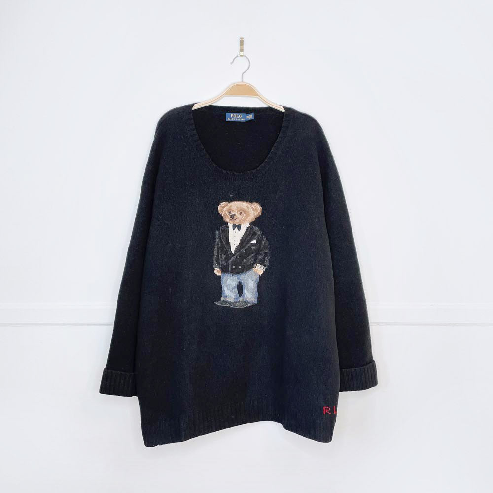 polo ralph lauen tuxedo bear wool sweater