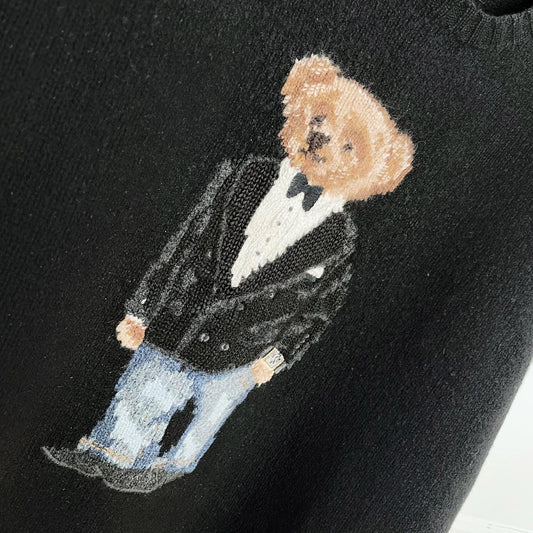 polo ralph lauen tuxedo bear wool sweater