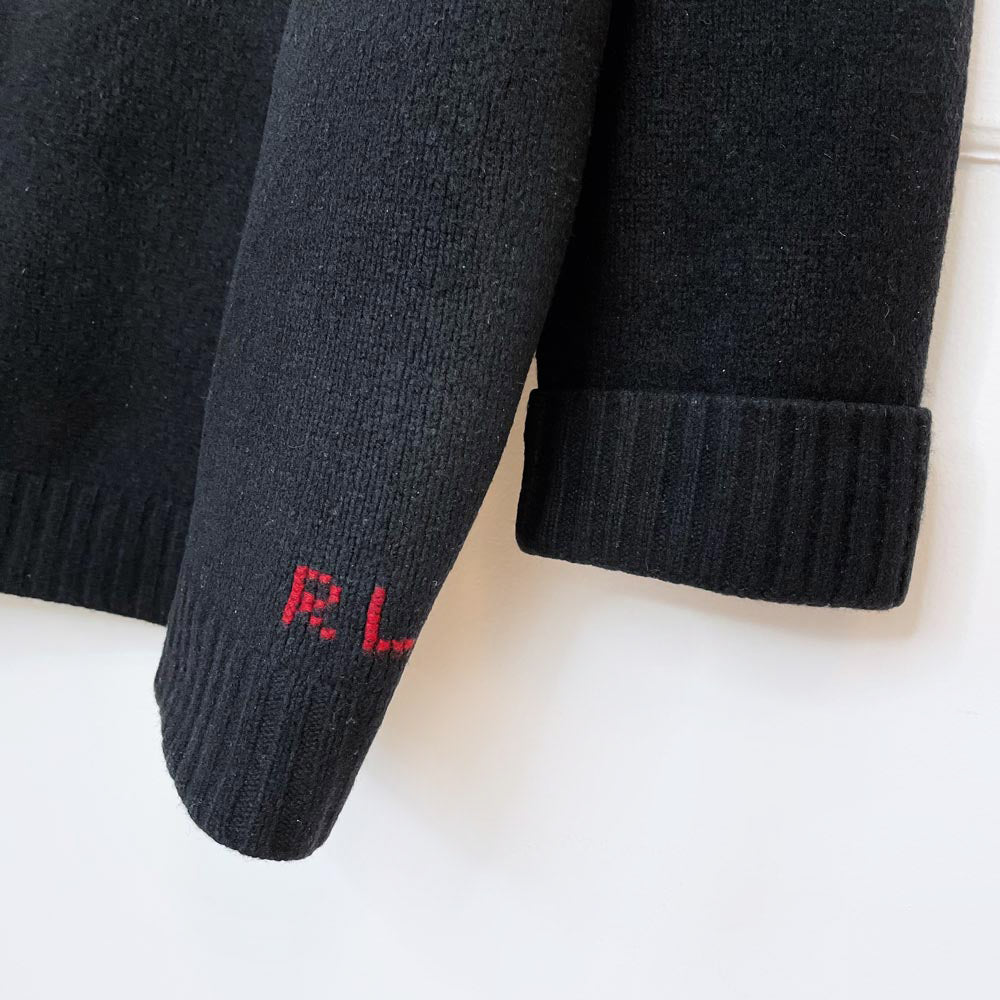 polo ralph lauen tuxedo bear wool sweater