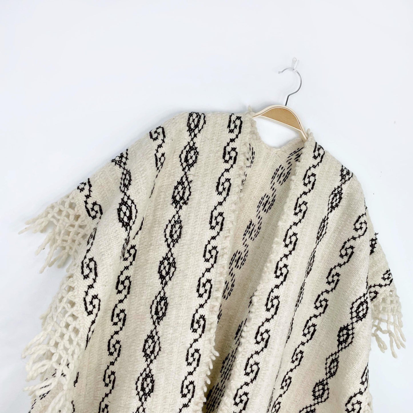 vintage wool western caftan poncho - one size