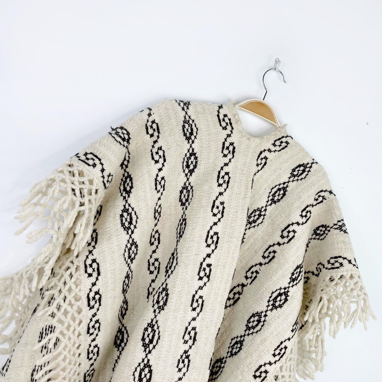 vintage wool western caftan poncho - one size