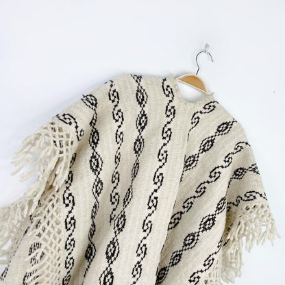 vintage wool western caftan poncho - one size
