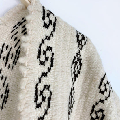 vintage wool western caftan poncho - one size