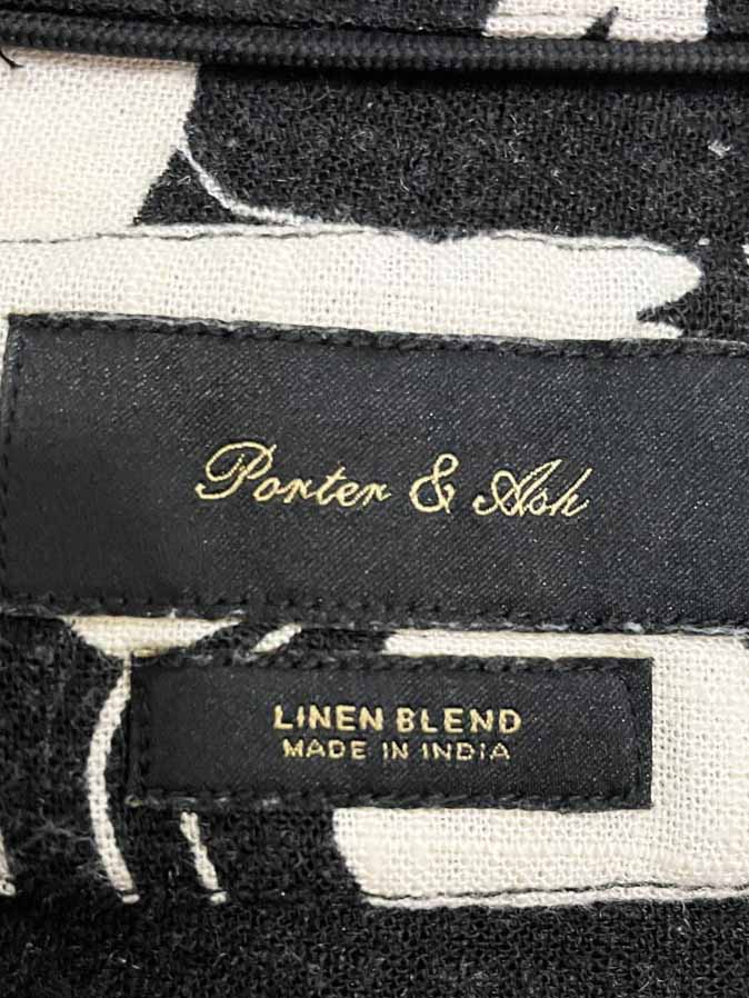 porter & ash linen-blend full button resort shirt | made in india - good market thrift store