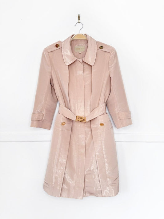 ports light shine belted short trench coat - good market thrift store