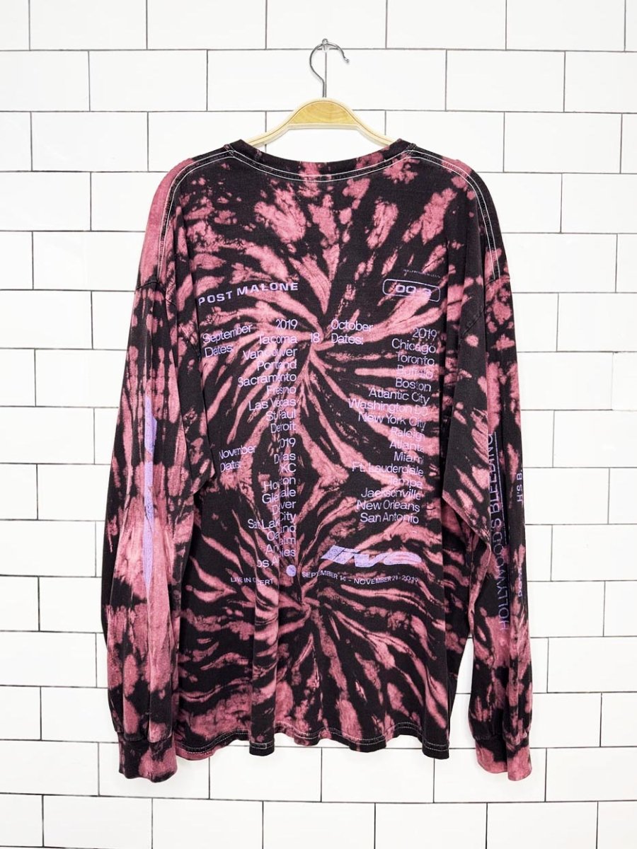 posty co. 2019 post malone tour tie dye long sleeve tee - good market thrift store