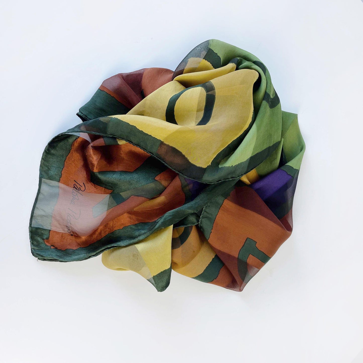 vintage paloma picasso hand-rolled silk scarf